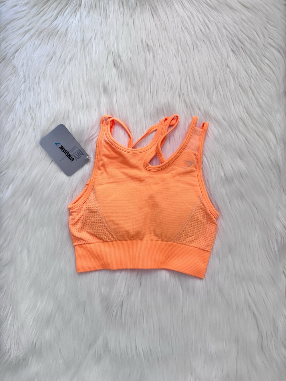 Gymshark Neon Orange Double-Strap Seamless Sports Bra